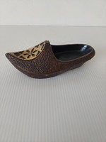 Antik vörösréz papucs hamutartó  15cm