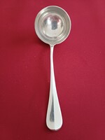 Antik ezüstözött dublé (vastagon ezüstözött) szószos merőkanál GB monogrammal