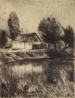 1T447 Iván Szilárd : Vízparti ház 25 x 19.5 cm