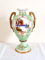 Japán Noritake váza tájképpel 20cm