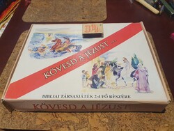 Retro ritka hiánytalan kövesd a Jézust vallásos oktató társasjáték