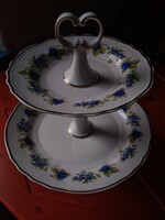 Hollóházi szedermintás porcelàn emeletes sütemèny kínáló