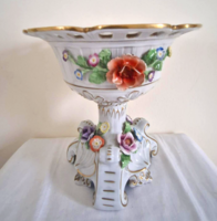 German von Schierholz floral decorated table centerpiece, 20.5cm