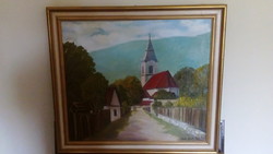 Szabó László.Torockói utca! Olajfestmény! 60x70cm!