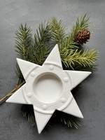 Hófehér, minőségi Villeroy and Boch porcelán mécsestartó