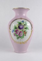 1T594 Régi rózsaszín Herendi porcelán váza 23 cm