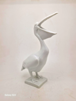 Meisseni porcelán fehér pelikán 22cm