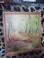 Erdő jelenet olaj vászon 40 cm x 45 cm