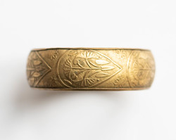 Vintage réz karperec virágos mintával - karkötő, karék, ékszer - etno ethno folk art goa hippi boho