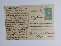 ZA589.18 Levelezőlap - 1945  Kaposszekcső   Kaposvár cenzúra -  Zoltai Gyula Balatonszentlászló