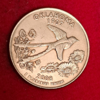 2008.  Oklahoma emlék USA negyed dollár (1172)