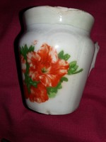 Antik 19. sz Royal Wienna hasas virágos porcelán bögre 12 cm korának megfelelő állpotban