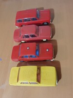 Retro játék, plasticart, 4 db Wartburg lendkerekes autó DDR, NDK,