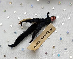 Retro zsenília krampusz ördög karácsonyfa dísz 9cm