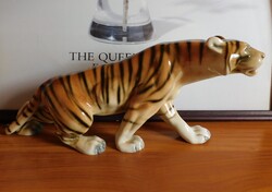 Royal Dux nagy méretű tigris 35 cm
