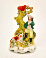 Viktoriánus 19.sz Staffordshire porcelán figura tintatartó váza 14.5cm