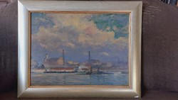Dietrich Adolf (1869-1953): Dunapart. Töredékes raglap...