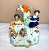 Antik Staffordshire porcelán figura tintatartó váza 13cm