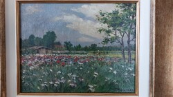 Balla Béla (1882-1965): Flower Field NB 905 Immaculate Condition!!!