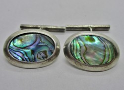 Gyönyörű antik ezüst mandzsetta abalone kagylókkal