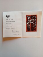 V2043  TESCO  1972 - Újévi köszöntő lap - horoszkóp színezett fametszettel  Imre Székács igazgató