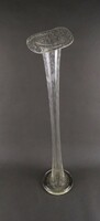 1T519 Hatalmas osztrák mid century fehér fújtüveg váza szálváza 63 cm