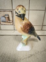 Bodrogkeresztúri mázas kerámia figura, kézzel festett madár 20 cm eladó!
