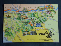 Képeslap,térképes,Tatabánya 18.sz. VOLÁN vállalat, 1972-