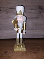 Fa festett diótörő csillogó arany 25cm magas.Új, dobozában.