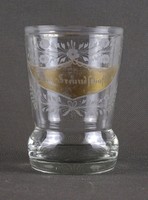 1T544 Antik fújt üveg Biedermeier barátság pohár 10.7 cm