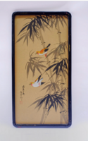 Japán selyemre festett faliképek, Japán festmény, selyemkép, Ázsia festmény, Jelzett japán