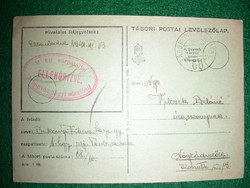 Magyar KIR. kárpátaljai 1honvéd hegyi zászlóalj 1941 tábori levelezőlap