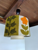 Vintage textil mennyezeti lámpa, 60-as évek