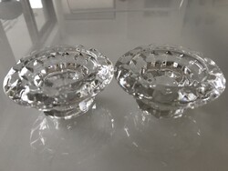 Francia üveg gyertya és mécsestartók, 9,5 cm átmérő