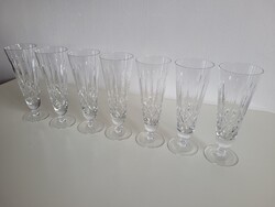 Ajka kristály 6 + 1 retro pohárkészlet 22 cm pohár 7 db nagy csiszolt talpas Ajkai