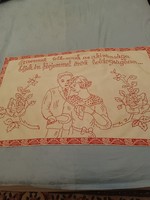 Régi hímzett falvédő