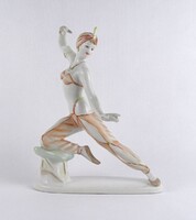 1T572 Nagyméretű hibátlan Hollóházi porcelán Seherezádé figura 25 cm