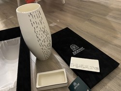Zsolnay platina vonalas váza és bonbonier, új