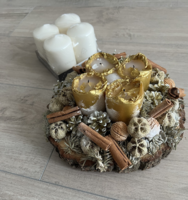 Adventi koszorú, 4db új gyertyával -25cm átmérő