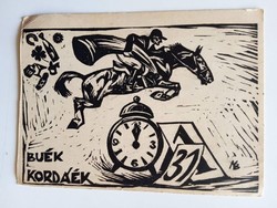 V2154 Korda Béla  -BUÉK KORDÁÉK  linómetszet  1960k