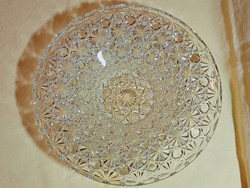 Üveg kristályüveg asztalközép kináló gyümölcsös nagy tál Ø33x6cm Luxhem de Veropa - Daisy and Button