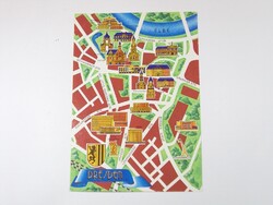 Régi képeslap, levelezőlap - Dresden térkép