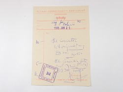 Régi Állami Egészségügyi Szolgálat térítésköteles vény - 1985.