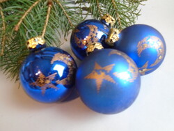 Tradicionális  német üveg karácsonyfa díszek 4 db.  dobozában.