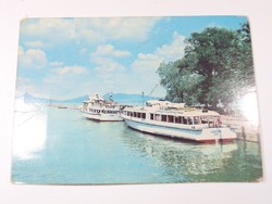 Régi képeslap, levelezőlap - Balaton, hajók