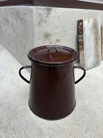 10 literes  barna Bonyhádi  Zománcos Zománcozott  zsírosbödön bödön Vendő Falusi paraszti