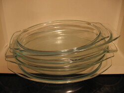 5 db ovális jénai tányér, fedő, Marinex, HSF, Pyrex, Sovirel