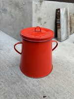 10 literes  piros Bonyhádi  Zománcos Zománcozott  zsírosbödön bödön Vendő Falusi paraszti