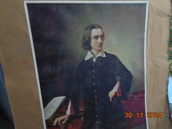 LISZT FERENC Barabás Miklós festménye fotómásolata nyomata Franklin Nyomda képanyag archivumából