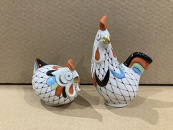 Hollóházi porcelán garden kakas és tyúk